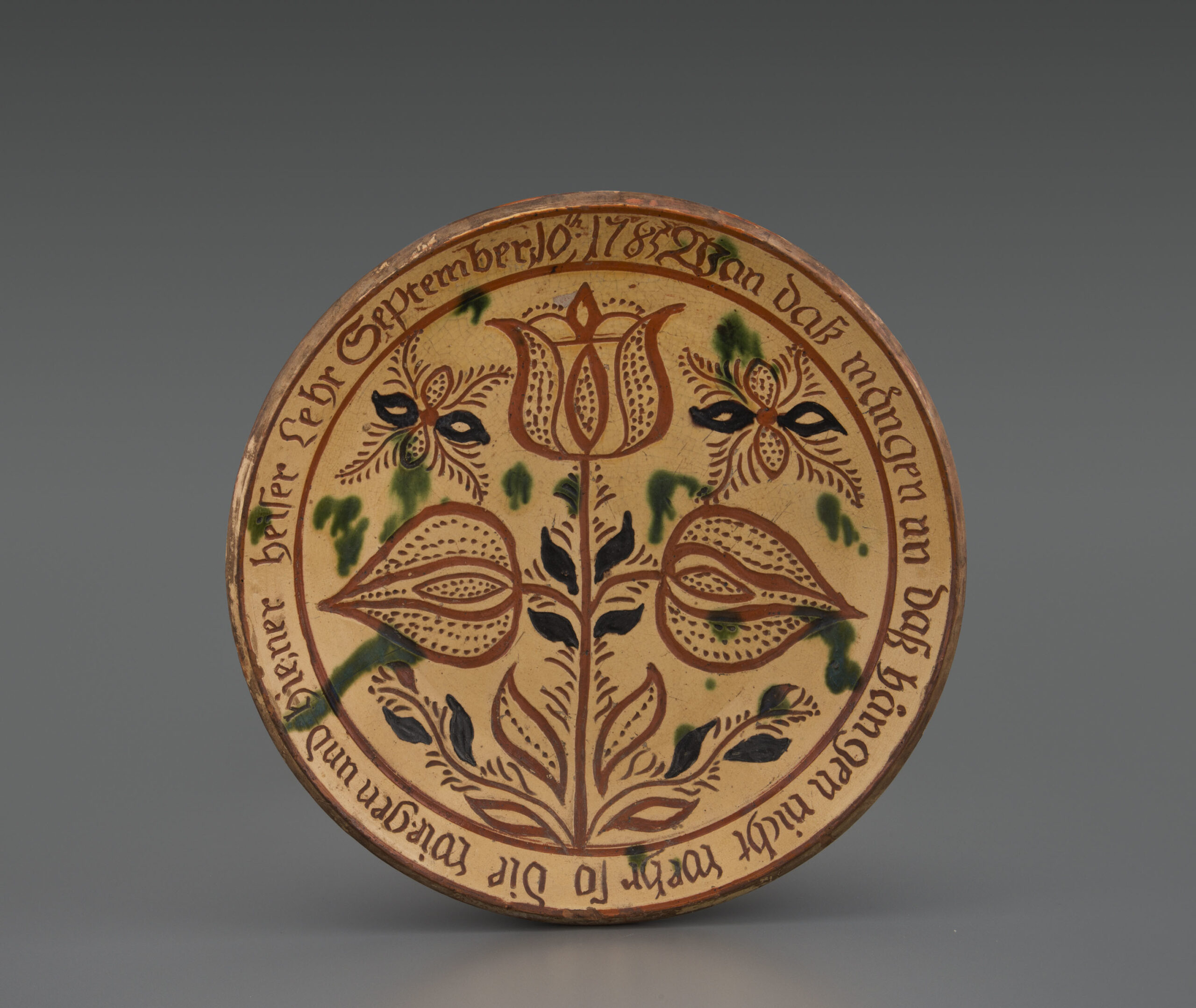 Redware Plate Hubener 1785